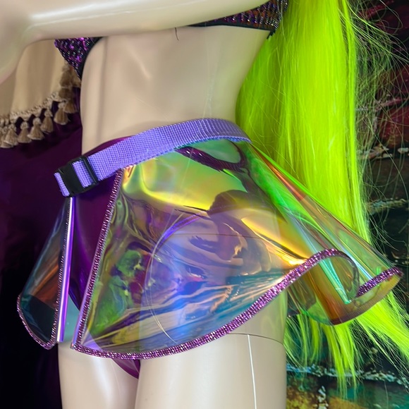 New Clear Iridescent RAVE SKIRT by Crafts by Sandy - Picture 5 of 11